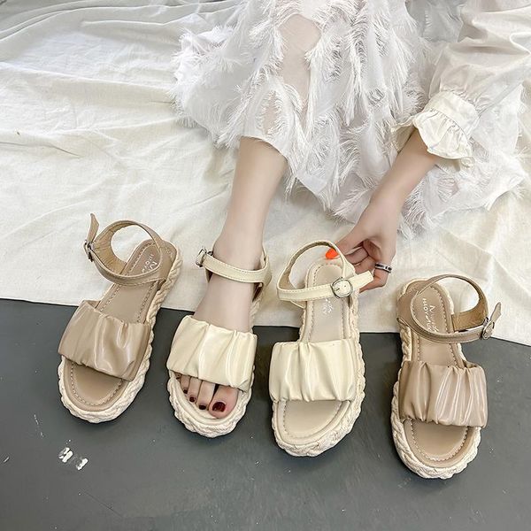 

sandals female shoe clear heels girls summer gladiator fashion comfort beige flat low casual rome back strap basic scan, Black