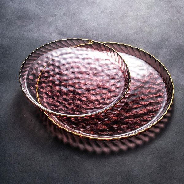 

dishes & plates creative glass dinner nordic luxury pasta fruitschaal cake sushi steak plate round tray vajillas tableware di50cp