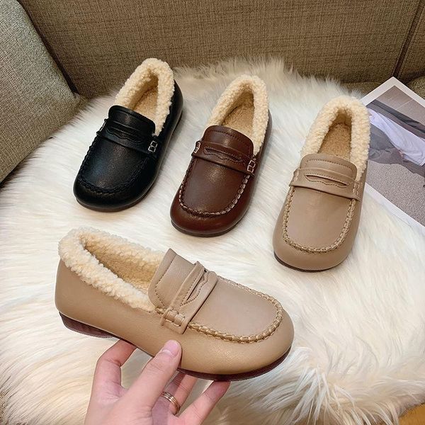 

dress shoes furry women cashmere autumn winter 2021 loafers, Black