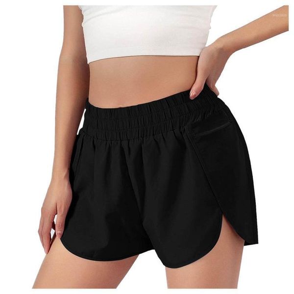 

yoga outfit womens athletic workout shorts elastic waist running pockets fitness leggings breathable