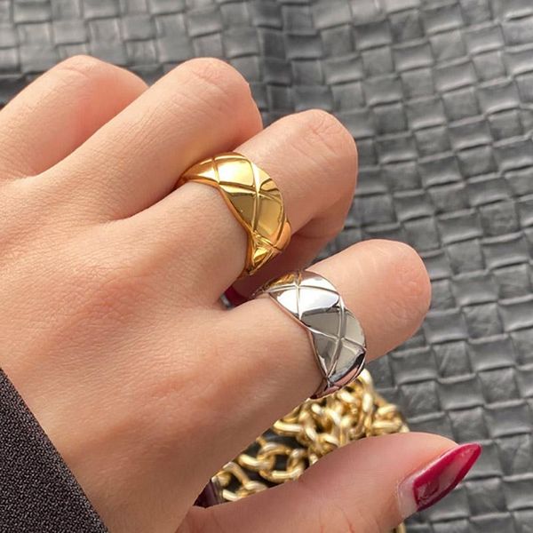

cluster rings chunky for women wide & narrow with zircon gold color pattern couple personality fashion design jewelry kar222, Golden;silver