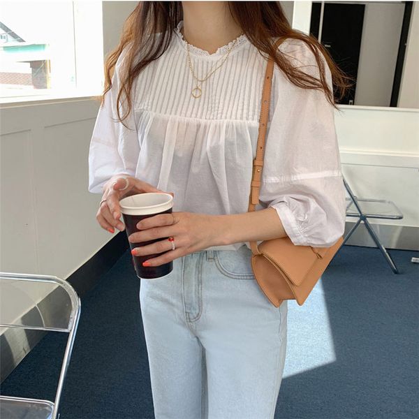 

dress white patchwork pullovers sweet casual chic women loose leisure elegance sleeves high street shirts