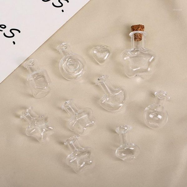 

storage bottles & jars 5pcs mini glass wishing bottle cork ser empty sample diy pendants vial wedding home decoration supplies