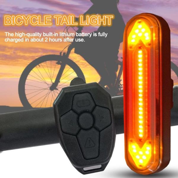 

bicycle bike taillight riding turn signal led wireless remote control mtb safety warning light usb charging accessories lights