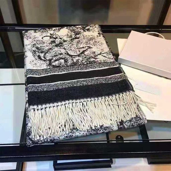 

design woman cashmere scarf men and women winter warm scarves ladies shawls letter pattern wool landscape animal print pashminas 70cm x, Blue;gray