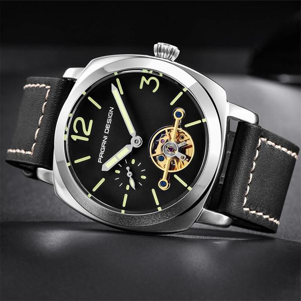 

wristwatches pagani design 2021 men's automatic mechanical watches men luxury stainless steel waterproof wristwatch relogio masculino, Slivery;brown