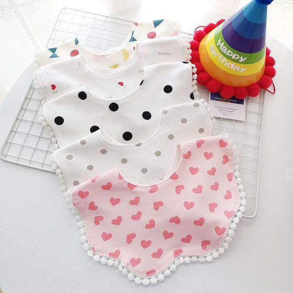 

bibs & burp cloths 2021 born baby cotton bib pink princess cute cartoon print fake collar boys girls feeding infant accessories