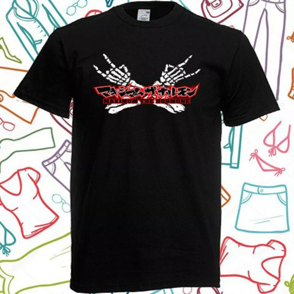 

maximum the hormone logo men's black t-shirt size s to 3xl, White;black