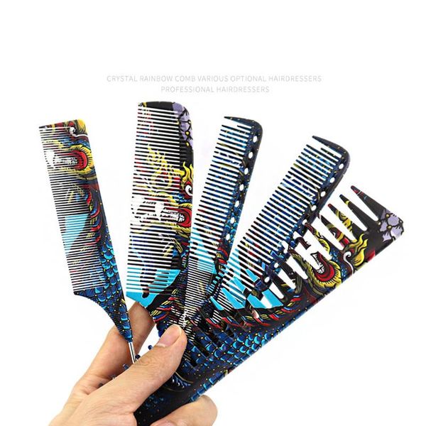

hair brushes personality cutting comb salon stylist professional male female styling pointed tail, Silver