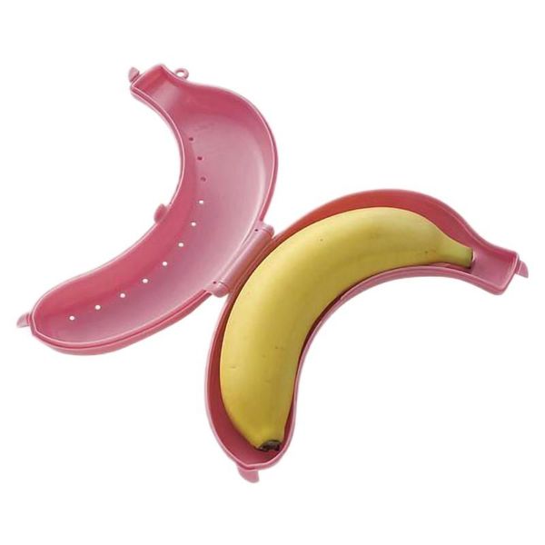 

storage bottles & jars nebanana case,3 pack different colors banana holder outdoor travel cute protector box