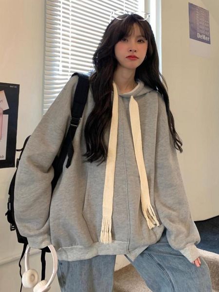 

women's hoodies & sweatshirts women solid color pocket female long sleeve irregular hem pullover streetwear casual loose office lady to, Black