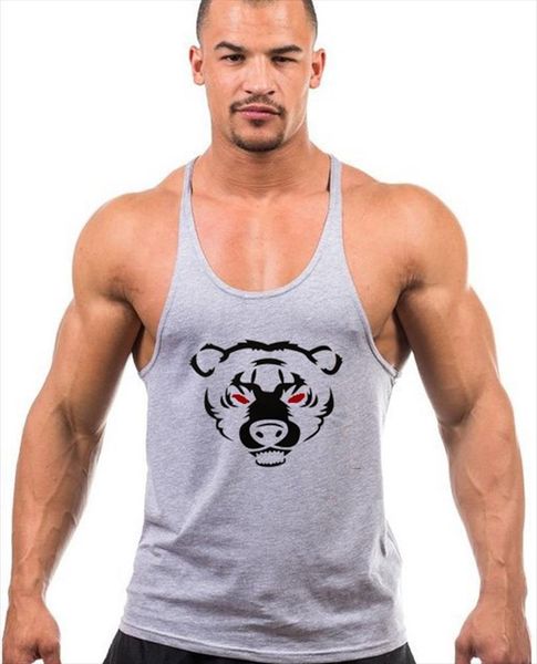 

men fashion cotton sleeveless shirts tank fitness shirt mens singlet bodybuilding workout gym vest, White;black