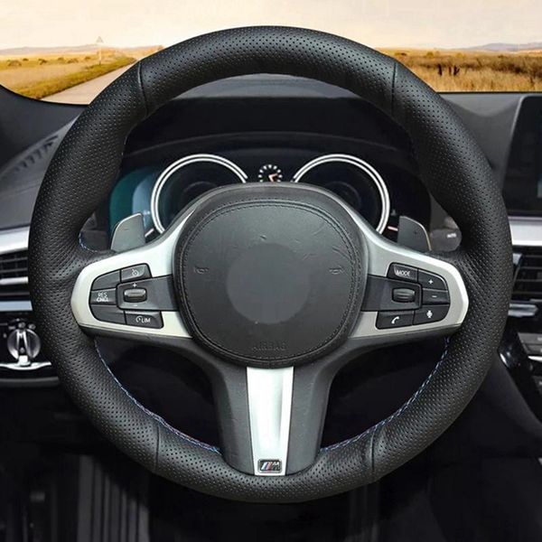 

steering wheel covers cover black genuine leather for m sport g30 g31 g32 g20 g21 g11 g12 g14 g15 g16 x3 g01 x4 g02 x5 g05 x7 g07