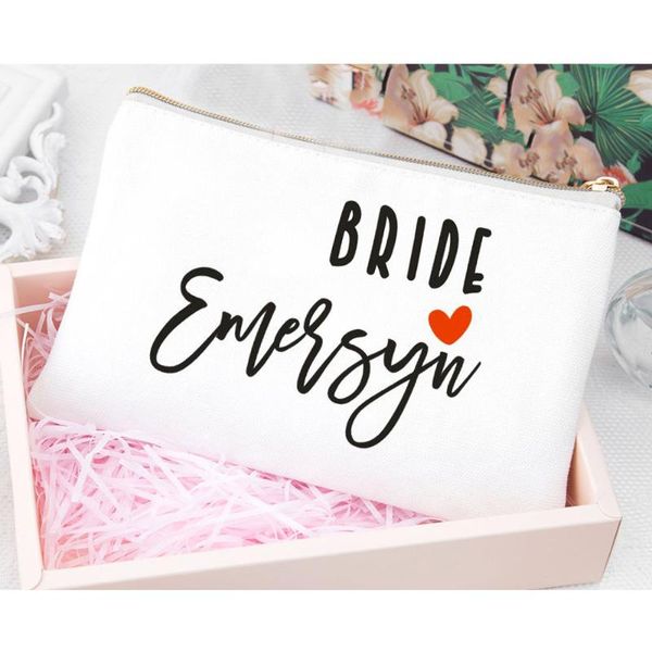 

personalized custom bridal party bride cosmetic bag ,cosmetic travel ,zipper pouch makeup organizer, canvas toiletry bags & cases