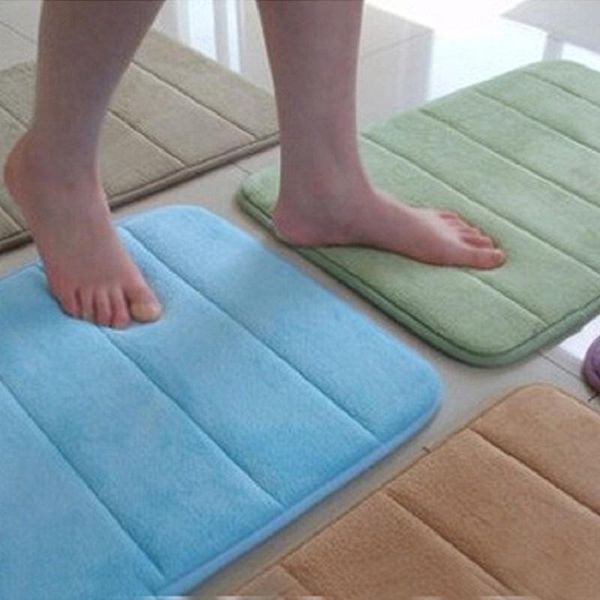 

home bath mat coral fleece bathroom carpet water absorption non-slip memory foam absorbent washable rug toilet floor mats
