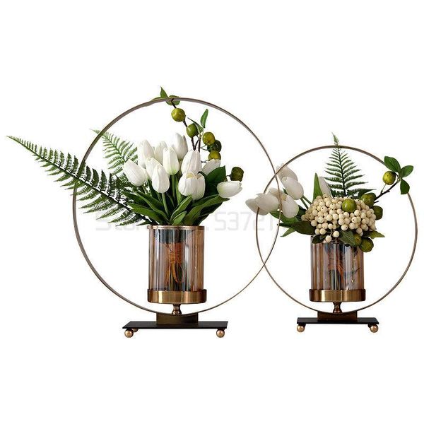 

vases chinese metal candlestick imitation flower home decoration living room wine cabinet dining table vase ornaments