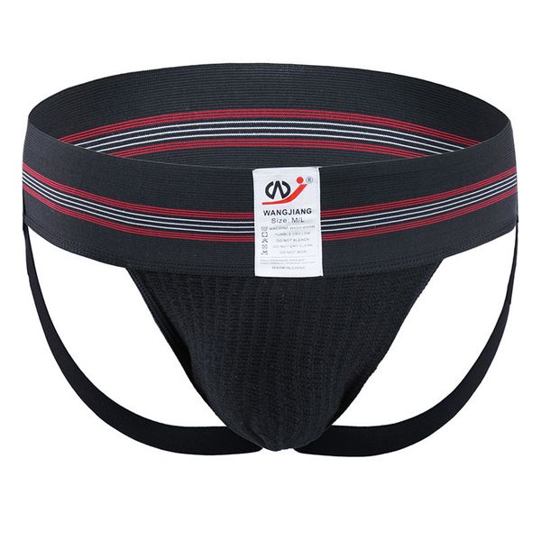 

men's underpants fun double pants low waist butto lifting sports, Black;white