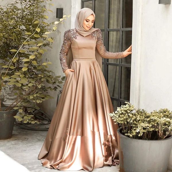 

2021 arabic champagne long sleeve muslim evening dresses detachable skirt luxury dubai women prom party formal gowns, Black;red