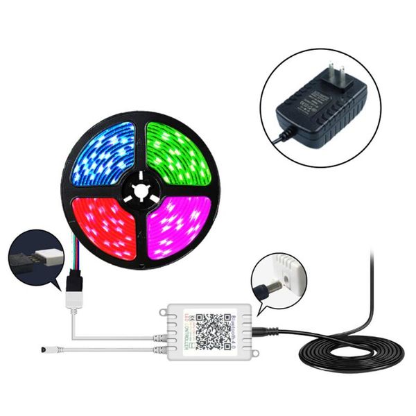 

strips rgb led strip flexible light bt app 24 keys ir remote controller home decoration lamp