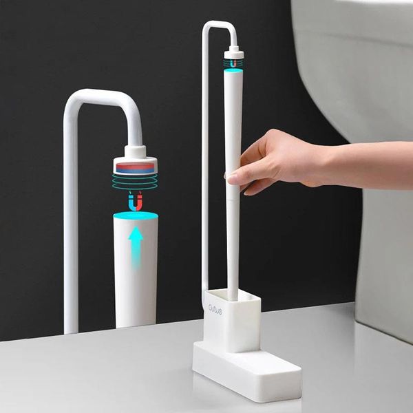 

bathroom accessories sets magnetic toilet brush tpr soft silicone cleaning for portable long handle tool bath accessory set