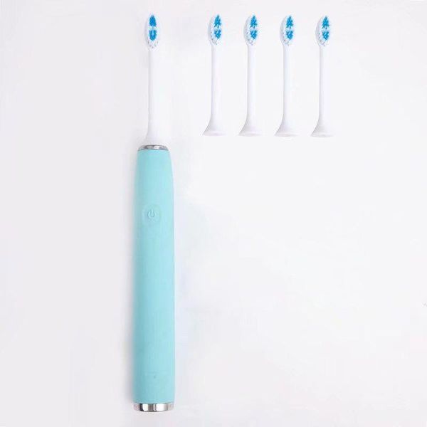 

smart electric toothbrush powerful ultrasonic s6 sonic wave whitening waterproof brush rechargeable teeth replacement heads set