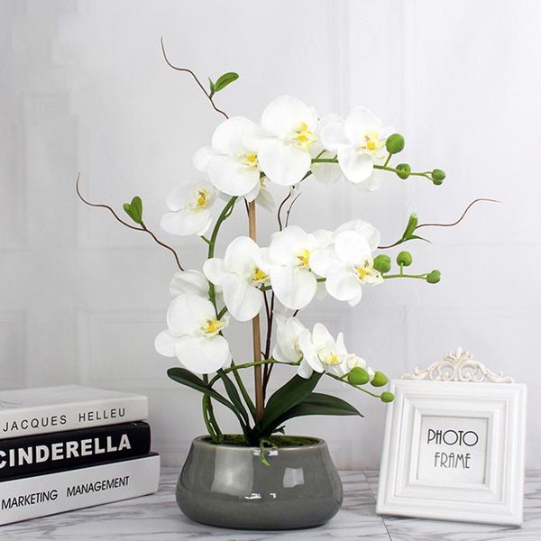 

decorative flowers & wreaths artificial phalaenopsis false potted flower plant bonsai silk living room family wedding decoration orchid