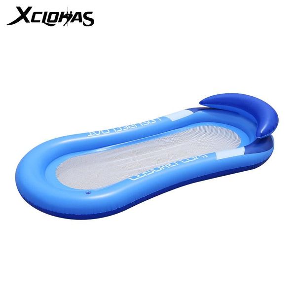 

water hammock swimming pool floats recliner with mesh net inflatable floating mattress ring party toys & tubes
