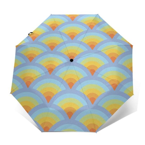 

umbrellas automatic umbrella wave three-fold women men rain