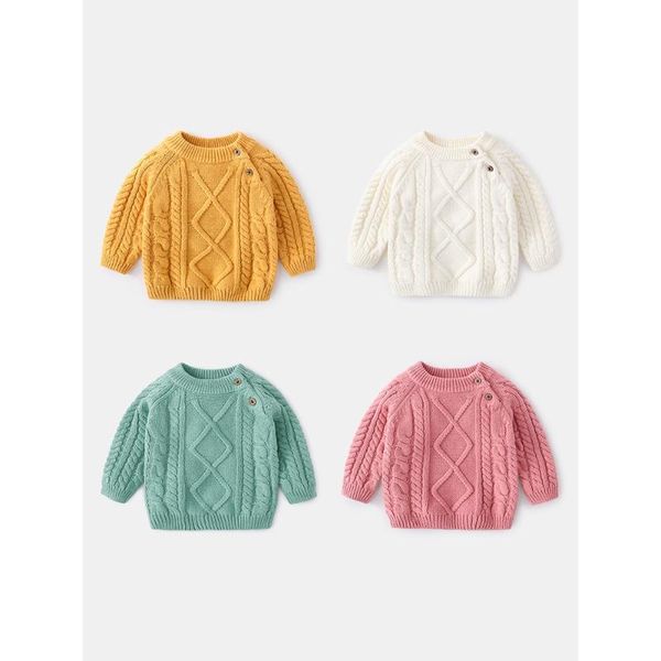 

shirts autumn baby girls and boys solid color knit sweater, White;black