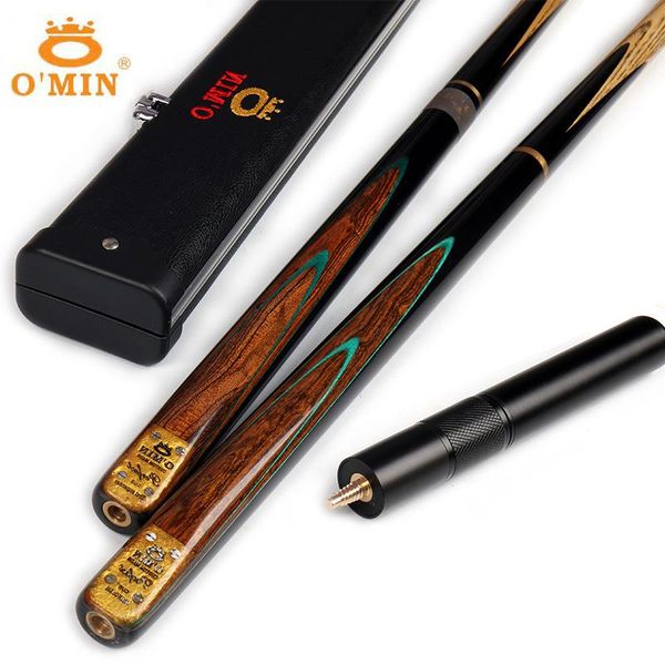 

high-end handmade o'min perfect 3/4 piece snooker cue kit with case extension 9.8mm tip stick billiard cues