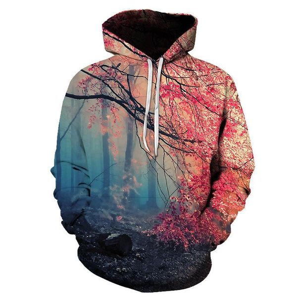 

men's hoodies & sweatshirts spring and autumn fashion natural scenery hoodie 3d printing outdoor snow leisure sports shirt overs, Black
