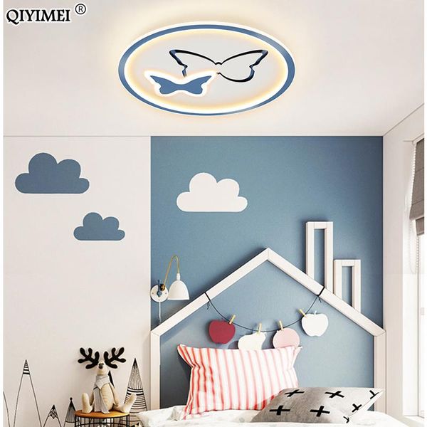 

ceiling lights led light for children kids bedroom pink blue black brightness dimmable with remote control lamp lighting ac90-260v