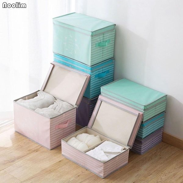 

storage boxes & bins noolim 2pcs/set household portable box waterproof clothes large non-woven underwear bra toys wardrobe organizer
