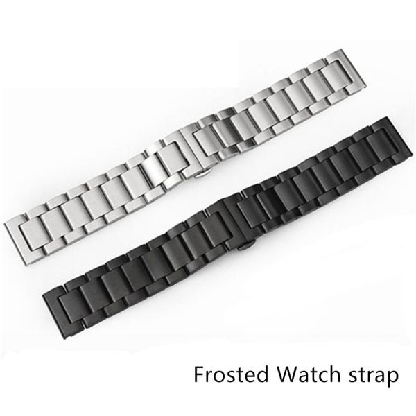

watch bands 22mm stainless steel band for samsung gear s3 classic frontier butterfly buckle strap bracelet + tool, Black;brown
