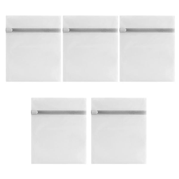 

5pcs reusable washing bags fine mesh laundry bag simple style white