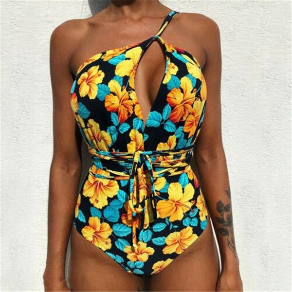 

one-piece suits women one piece swimsuit monokini vintage floral printed beach bikini suit summer holiday bathing brazilian biquini
