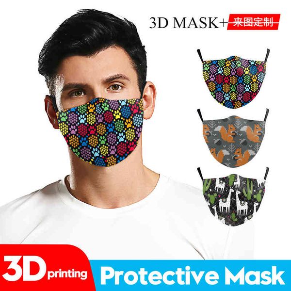 

printing 3d personalized digital mask dustproof polyester fabric