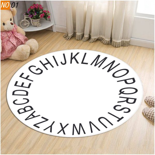 

Kids Crawling Carpet Baby Infant Play Mats Letter Pattern Floor Rug Fleece Round Blanket Children Room Decor Game Pad Gifts