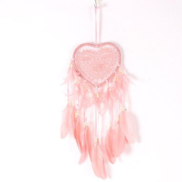 

european style creative heart-shaped dream catcher ms0077b with light simple home bedroom decoration pendant decorative objects & figurines