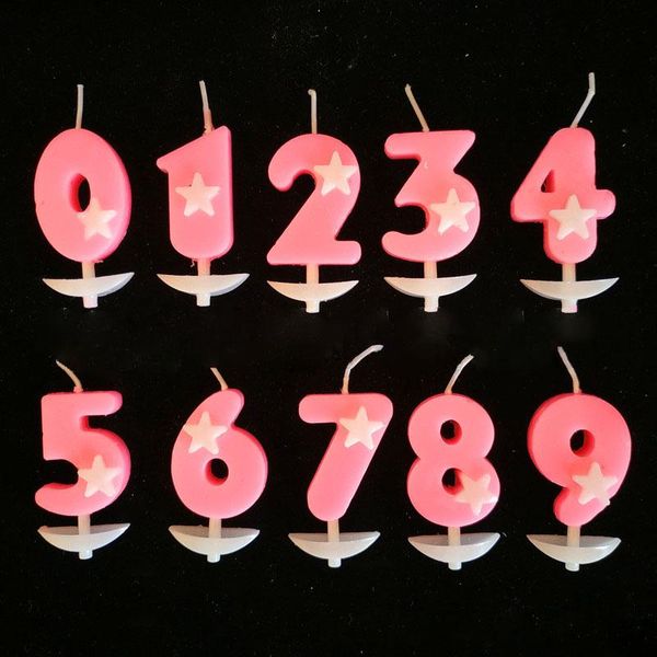 

other festive & party supplies 1pc pink birthday candles plug-ins 1 2 3 4 5 6 7 8 9 0 kids for cake decoration