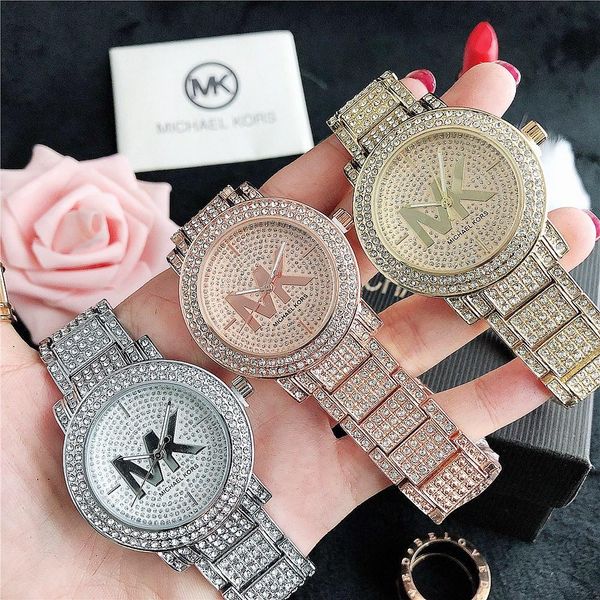 

luxury m brand watch casual women watches ladies rose gold k fashion dress designer stainless steel strap quartz movement gift, Slivery;brown