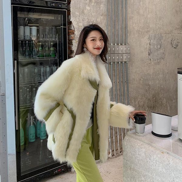 

women's fur & faux real coat female 100% natural wool jacket winter jackets women clothes 2021 korean vintage double faced hiver 19014, Black