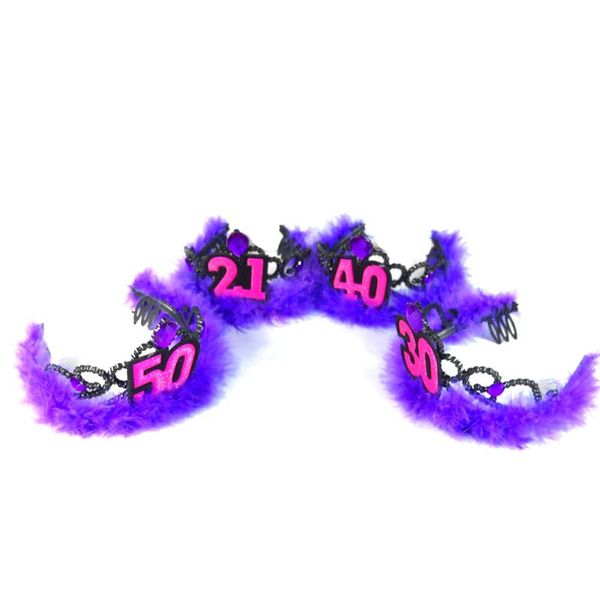 

party hats birthday supplies tiara purple ceremony hair accessories 21 40 50 woman souvenirs fun happy gift
