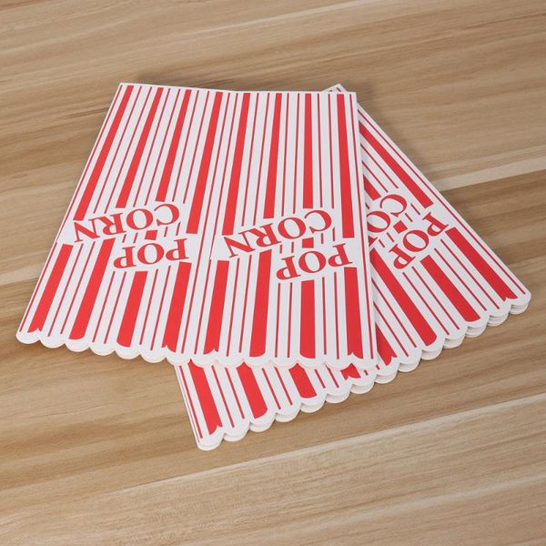 

gift wrap 6pcs plus size stripes popcorn treat boxes paper for party - red