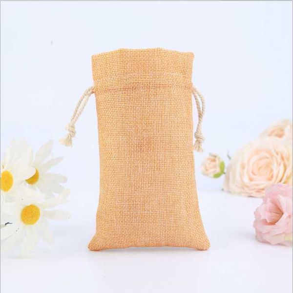

gift wrap the customized personality logo cartoon alphabet solid color printed flax drawstring bags organizer jewelry bag