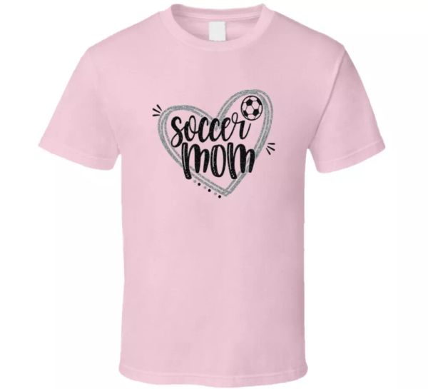 

soccer mom heart fancy glam novelty fashion gift sports tee for mother t shirt, White;black