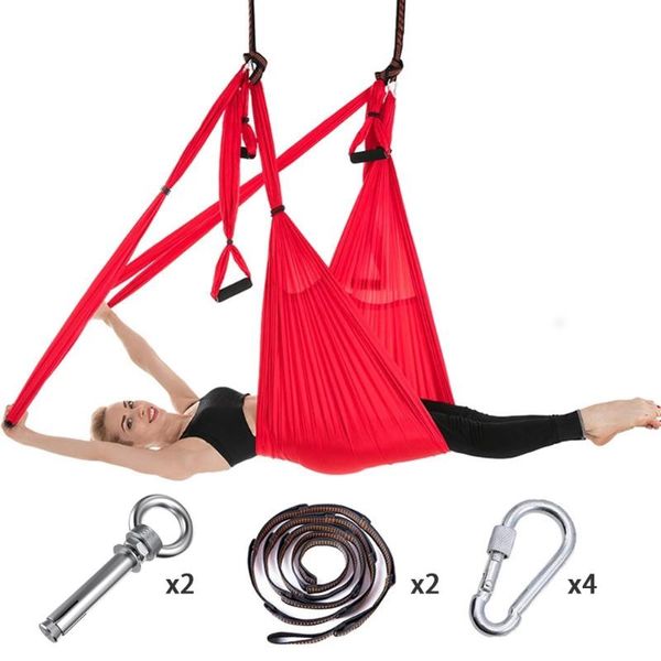 

handles anti-gravity yoga hammock trapeze home gym hanging belt swing strap pilates aerial traction device resistance bands