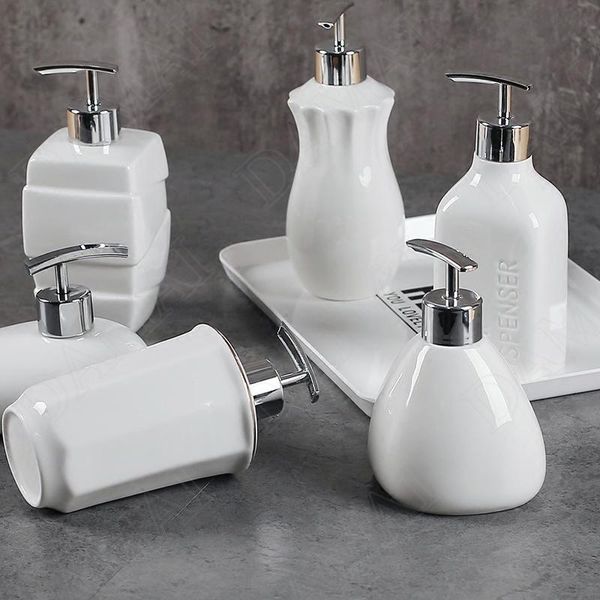 

liquid soap dispenser creativity pure white ceramic shampoo bottle european modern home portable el bathroom decoration accessories