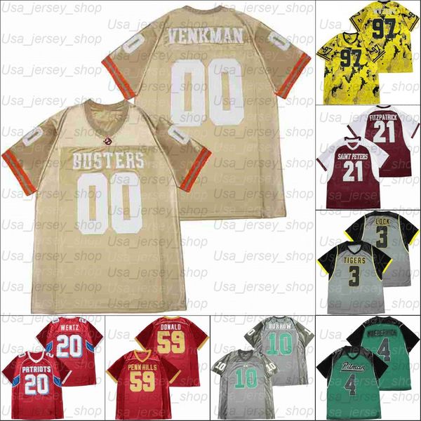 

football jerseys size s-xxxl 45 miles 10 rurrow jones 21 fitzpatrick 15 allen 3 lock 20 wentz 59 donald 00 venlman white blue red, Black;red