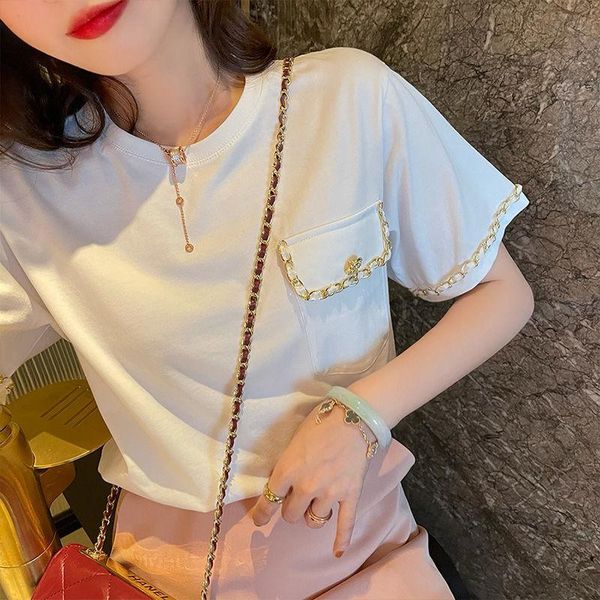 

women's t-shirt elegant short-sleeved summer design short cotton white 2021